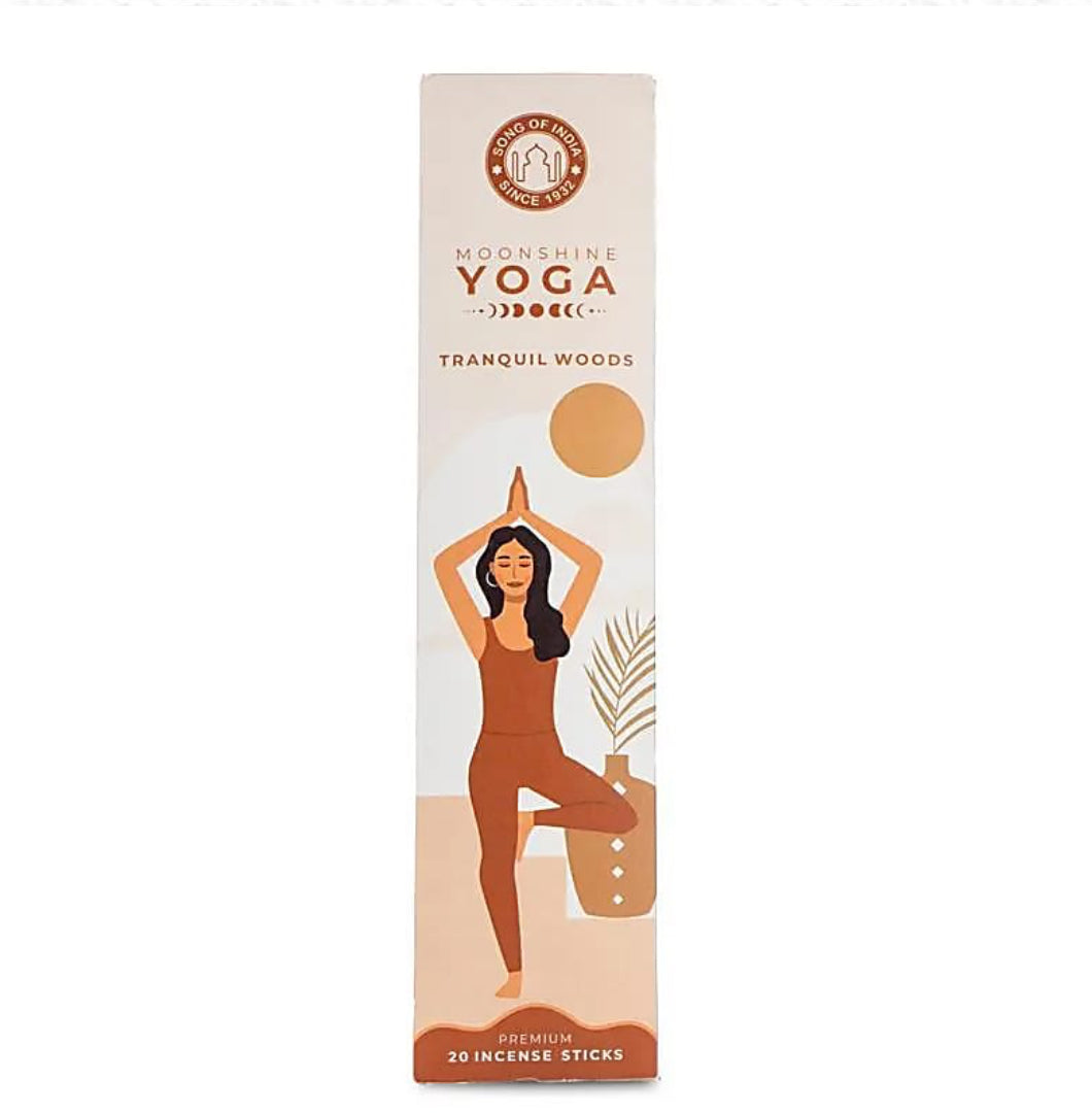 Moonshine Yoga Incense Sticks | Tranquil Woods | 20 pcs | Song of India