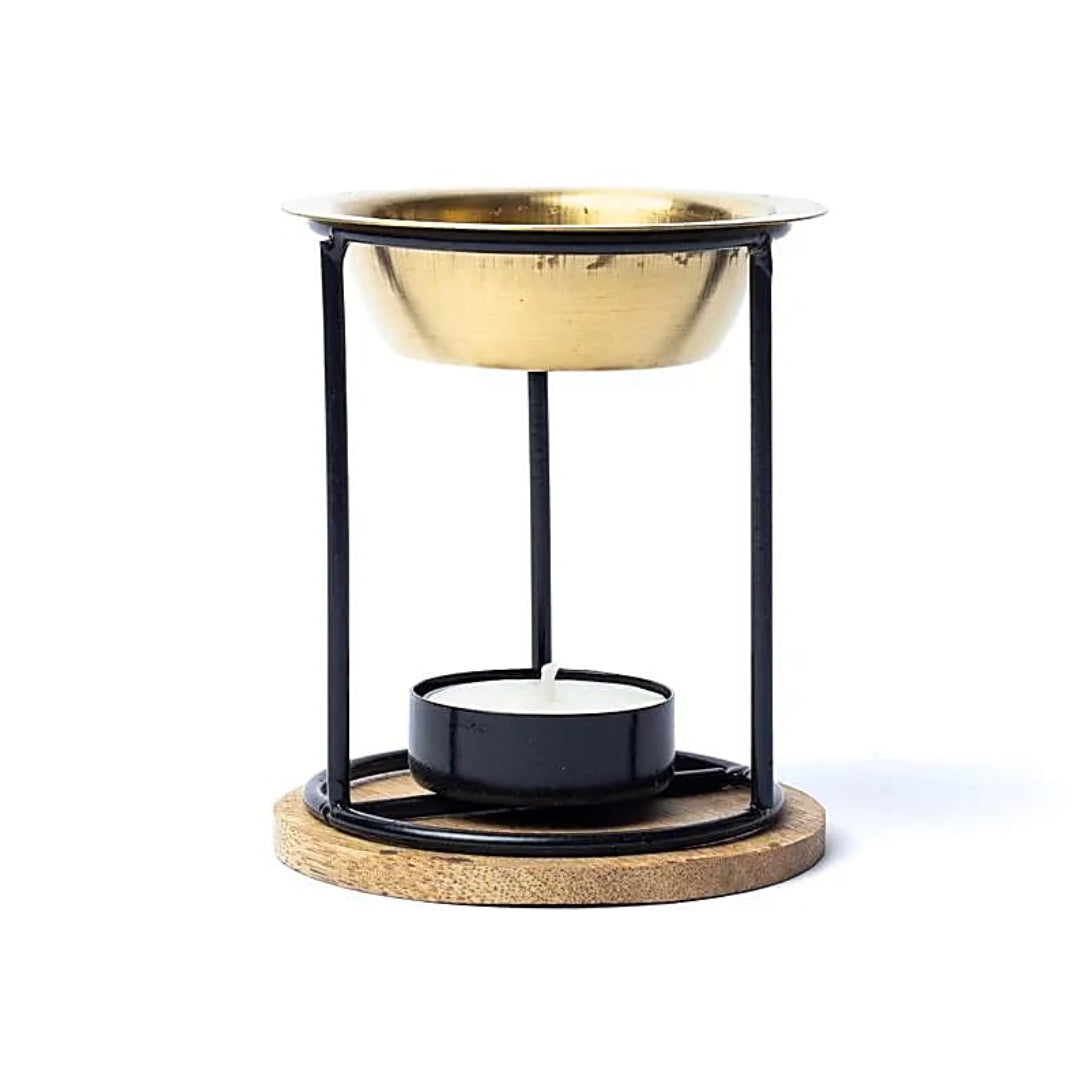 Aromafume Essential Oil Burner | Classic Design | Metal & Wood | With Tealight