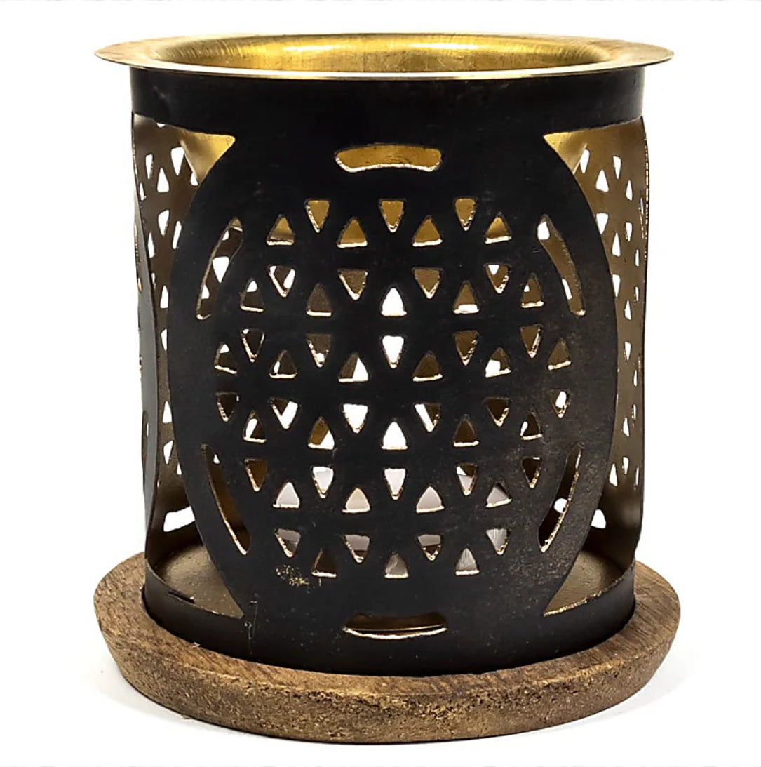 Aromafume Oil Diffuser | Flower of Life | 9×8 cm | With Wooden Base