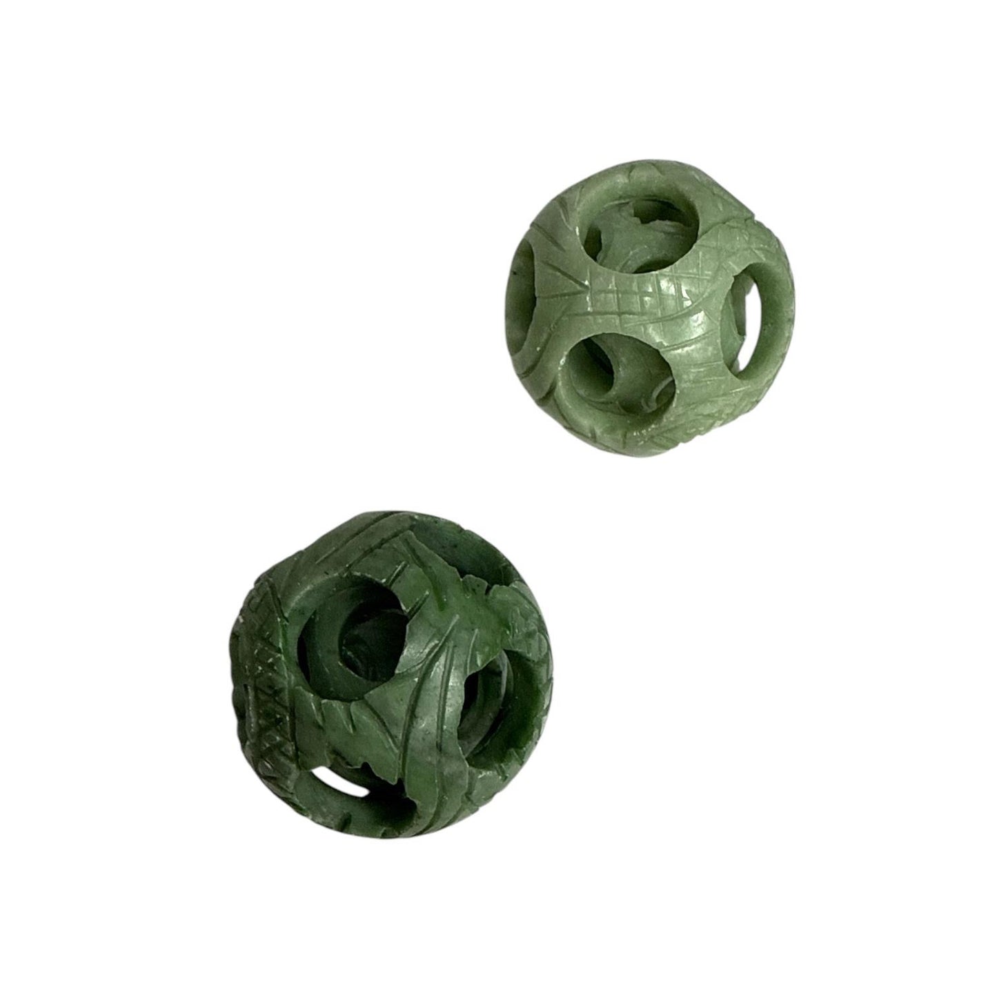 Green Jade Sphere | Feng Shui Carving | Prosperity & Harmony | Traditional Energy Tool | (D20) & (E20)