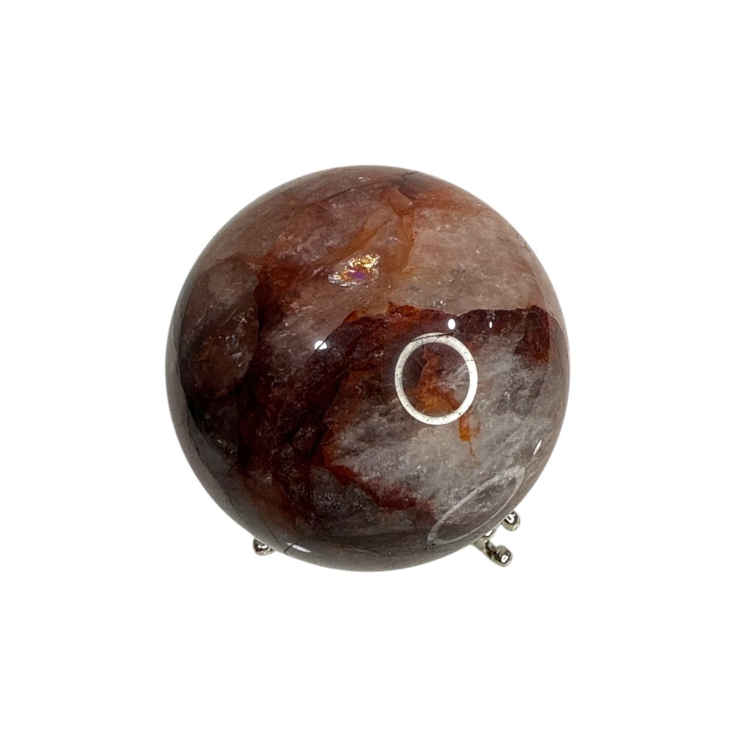 Fire Quartz Sphere | Grounding Energy & Vitality Boost | 6.1 cm | With Rainbows | (AM45)