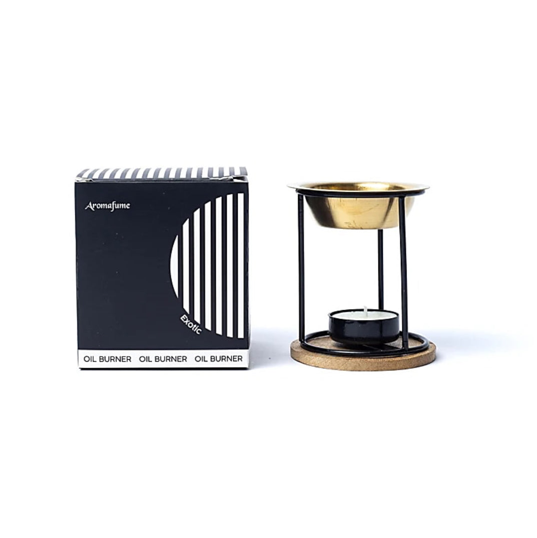 Aromafume Essential Oil Burner | Classic Design | Metal & Wood | With Tealight