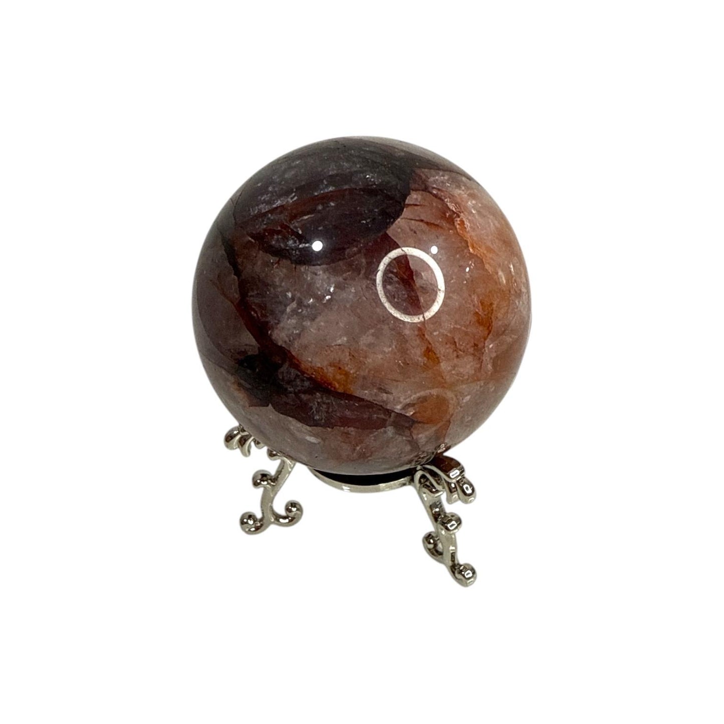 Fire Quartz Sphere | Grounding Energy & Vitality Boost | 6.1 cm | With Rainbows | (AM45)