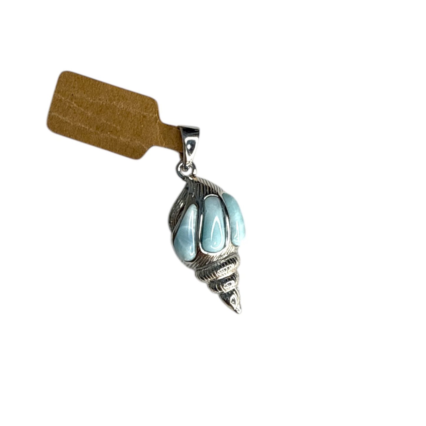 Larimar Shell Pendant | 925 Silver | Ocean Whisper | One of a Kind | (SS125)