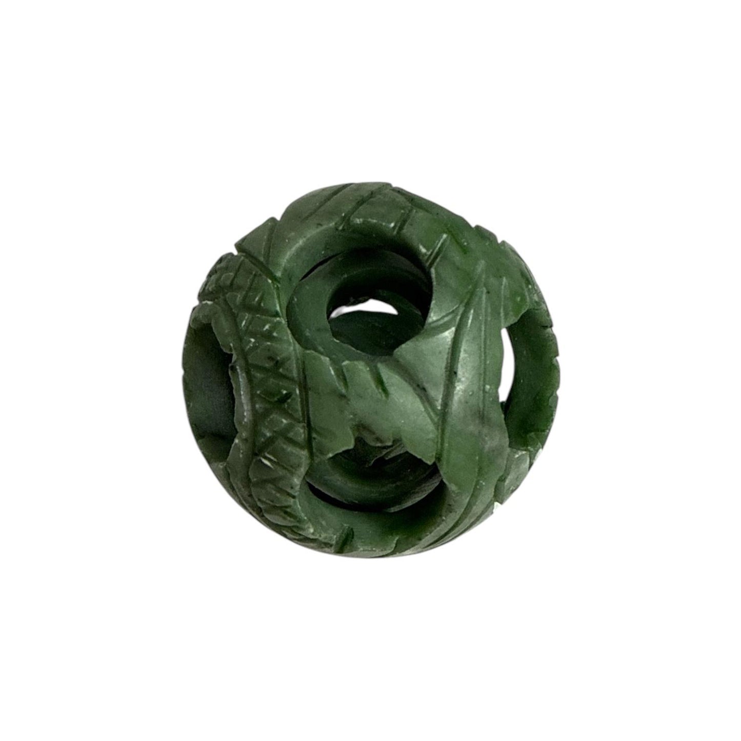 Green Jade Sphere | Feng Shui Carving | Prosperity & Harmony | Traditional Energy Tool | (D20) & (E20)