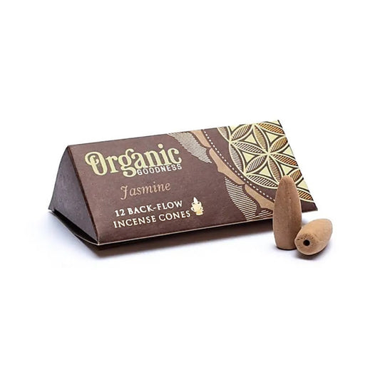 Jasmine Backflow Cones | Organic Goodness | 12 pcs | Natural Incense