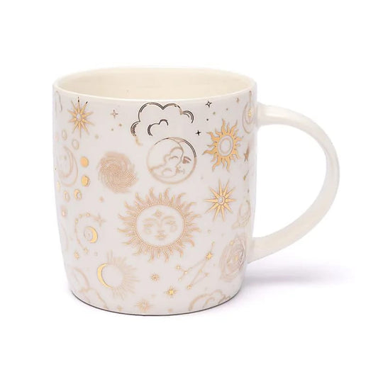 Astrology Tea Cup with Infuser | Bone China | Moon & Zodiac Design