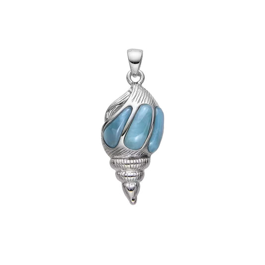 Larimar Shell Pendant | 925 Silver | Ocean Whisper | One of a Kind | (SS125)