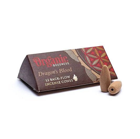 Dragon’s Blood Backflow Cones | Organic Goodness | 12 pcs | Natural Incense